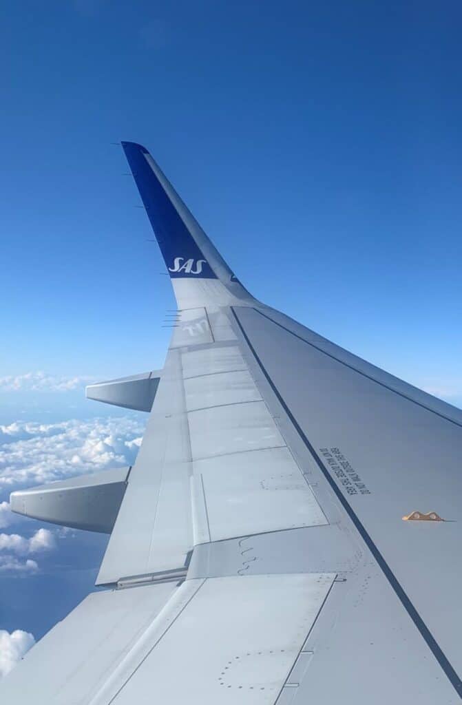 Flygplansvinge SAS i luften