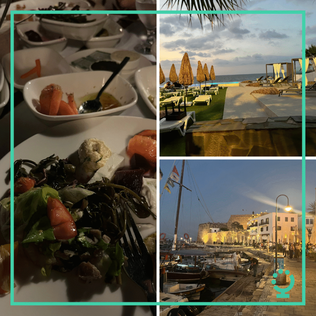 Trevlig kväll med god mat i Kyrenia, norra Cypern.